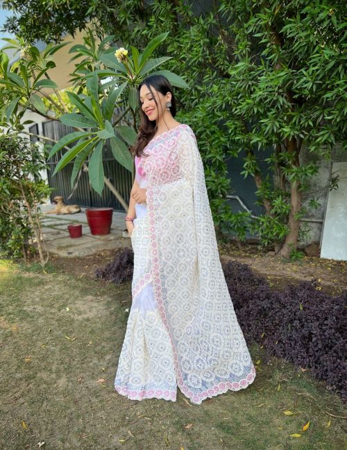 Pramila Organza Embroidery Sequence Work