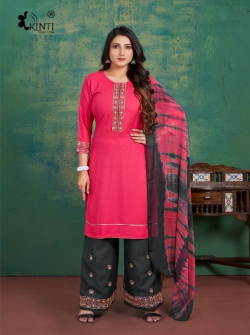 Kinti Rang Rasiya Vol2 Heavy Rayon Kurti WIth Bottom Dupatta