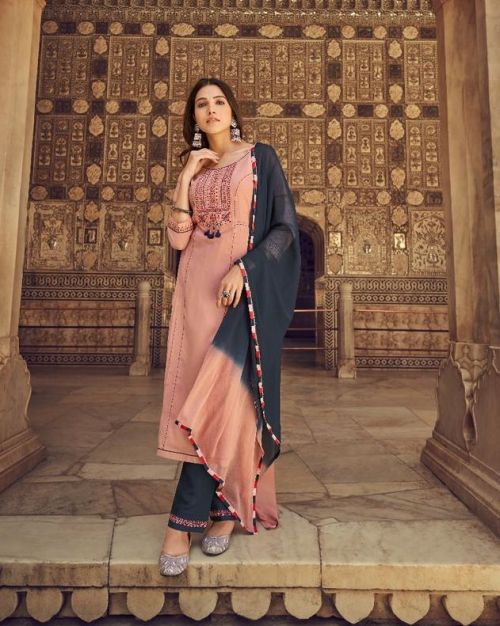 Rangoon Catwalk Vol5 Embrodery Rayon Kurti With Bottom Dupatta