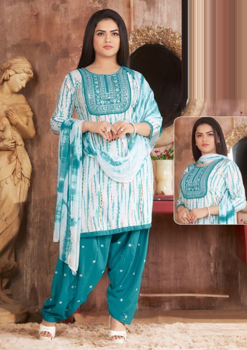 Master Purity Rayon Patiyala Kurti With Bottom Dupatta