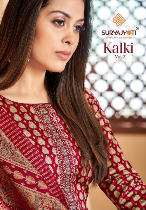 Suryajyoti Kalki Vol 2 Embroidery Jam Satin Designer Dress Material Collection