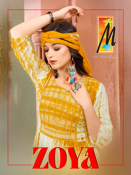 Master Zoya Sequence Work Printed Anarkali Long Kurti Bottom With Dupatta