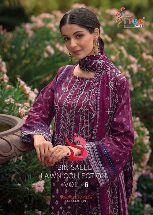 Shree Bin Saeed Lawn Collection Vol 6 Lawn Cotton Ready Made Suits
