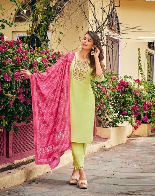 Ambarsaiya Vol 1 By Kajal Embroidery Kurti With Bottom Dupatta