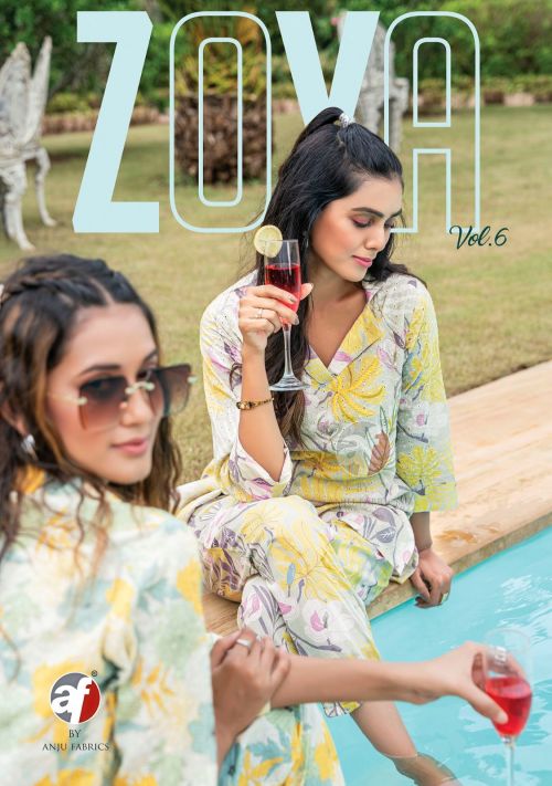 Af Zoya Vol 6 Western Wear Cotton Schiffli Co Ord Set Collection