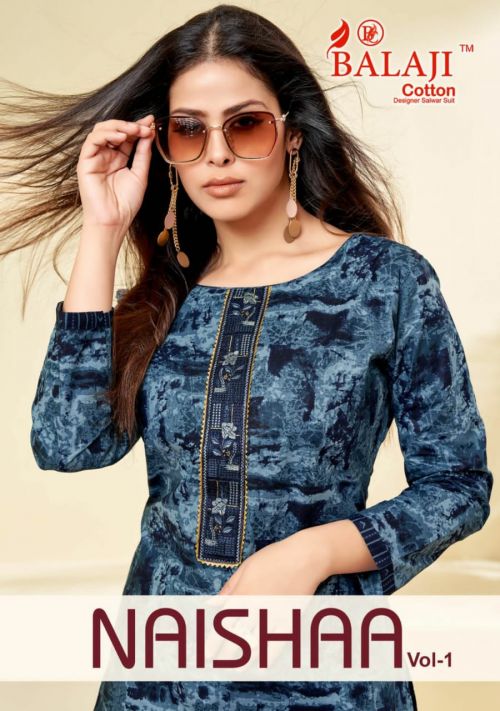 Balaji Naishaa Vol 1 Cotton Straight Kurti Pant Collection