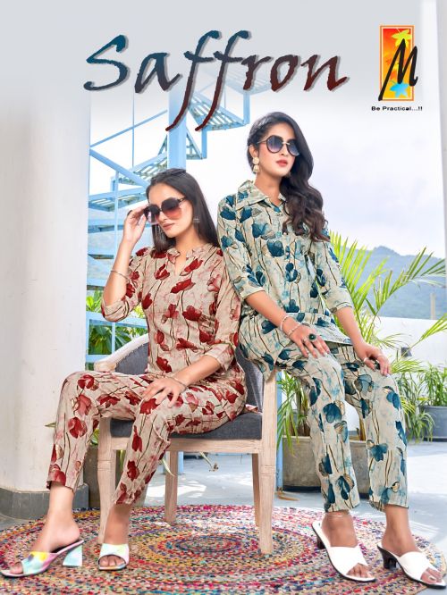 Master Saffron Stylish Foil Printed Co Ord Set Collection