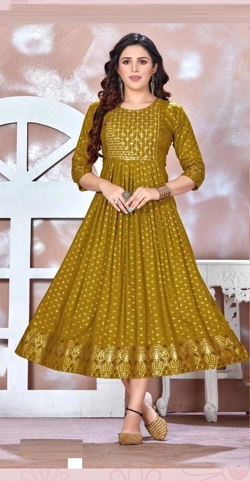 Golden Be Rich 2 Rayon Anarkali Kurti Collection