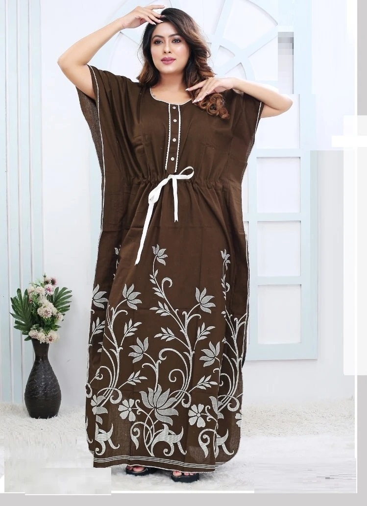 Kaftan 24400 Flower Cotton Printed Kaftan Nighty Collection