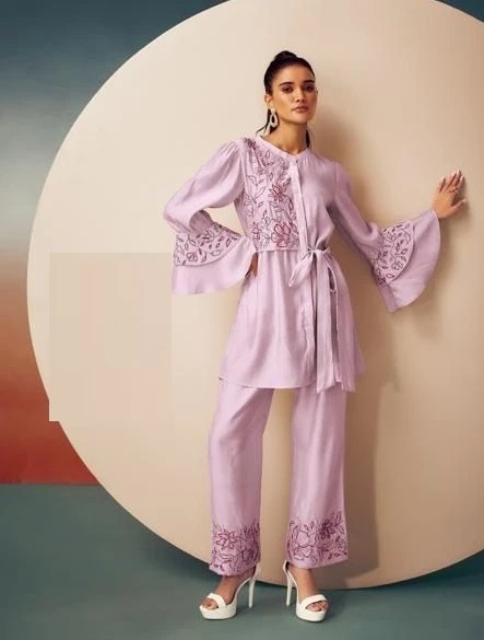 Nu Vol 64 Viscose Silk Stylish Co Ord Set Available