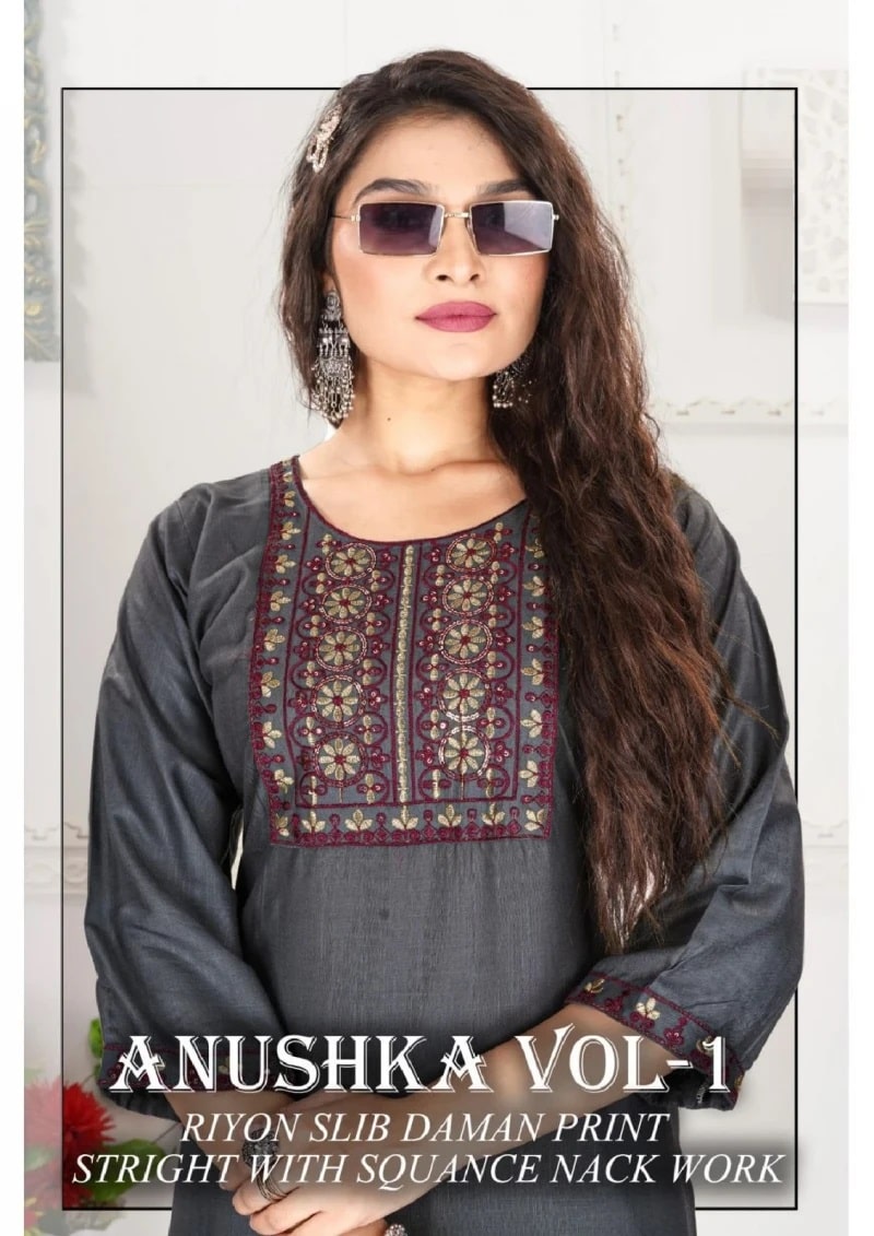 Jlf Anushka Vol 1 Rayon Straight Kurti Low Price Wholesale Collection