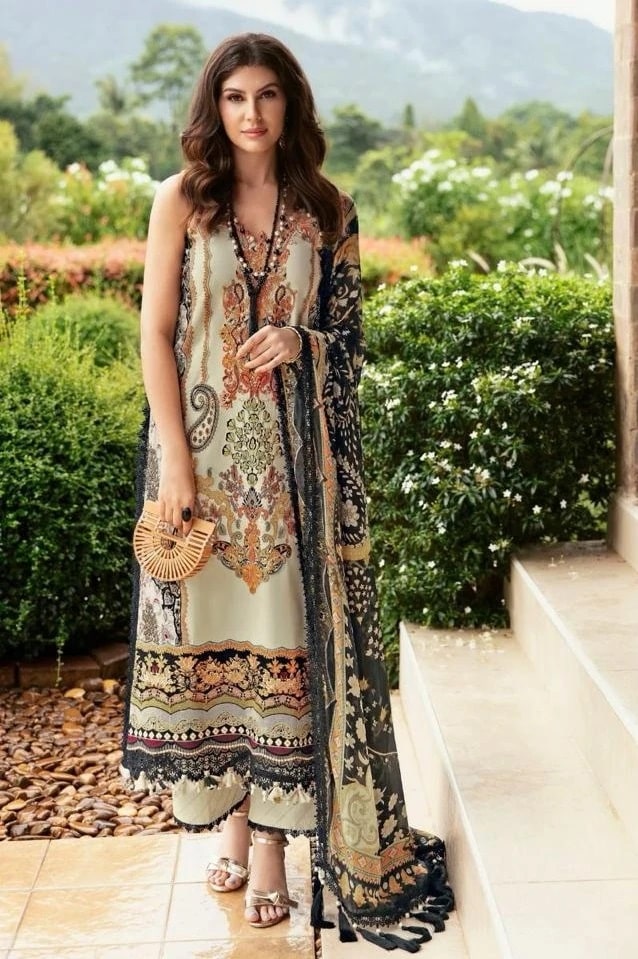 Deepsy Firdous Queens Court 5 Pakistani Salwar Suits Cotton Dupatta