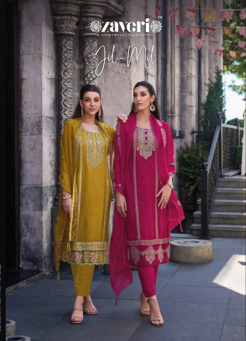 Zaveri Jil Mil Embroidery Work Designer Readymade Collection