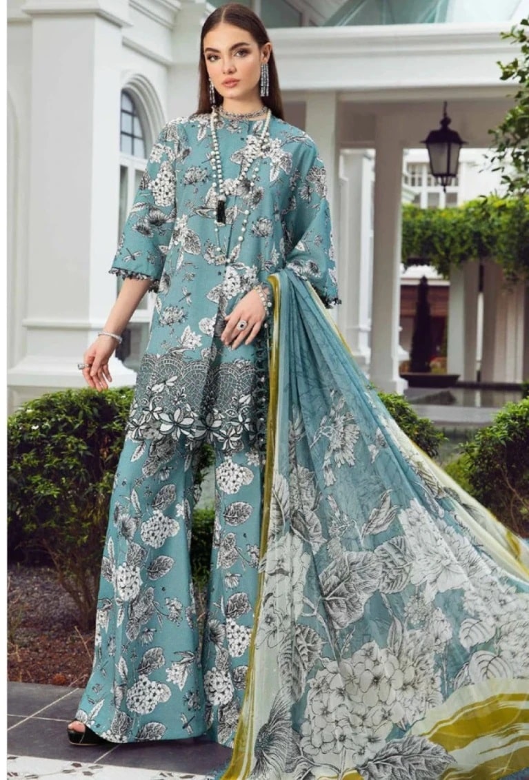 Taj 457 And 458 Embroidery Pakistani Salwar Suits Cotton Dupatta Collection