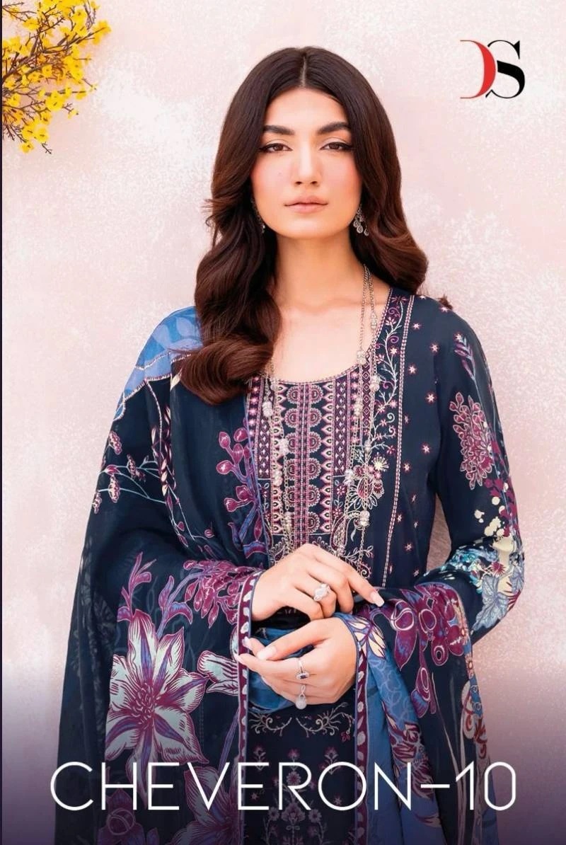 Deepsy Cheveron 10 Pakistani Salwar Suits Cotton Dupatta Collection