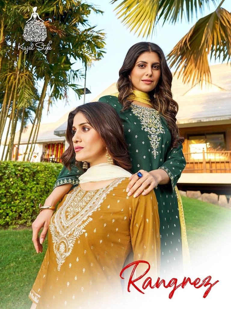 Rangrez Vol 1 By Kajal Style Embroidery Kurti Bottom With Dupatta