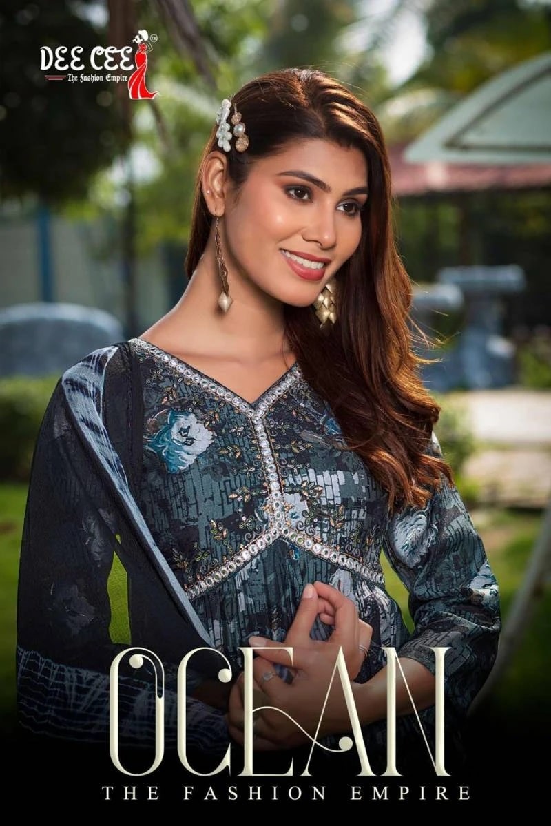 Deecee Ocean Printed Alia Cut Readymade Kurti Pant With Dupatta
