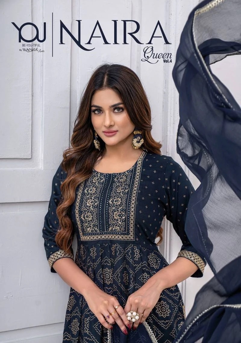 Wanna Naira Queen Vol 6 Festive Naira Kurti With Pant And Dupatta