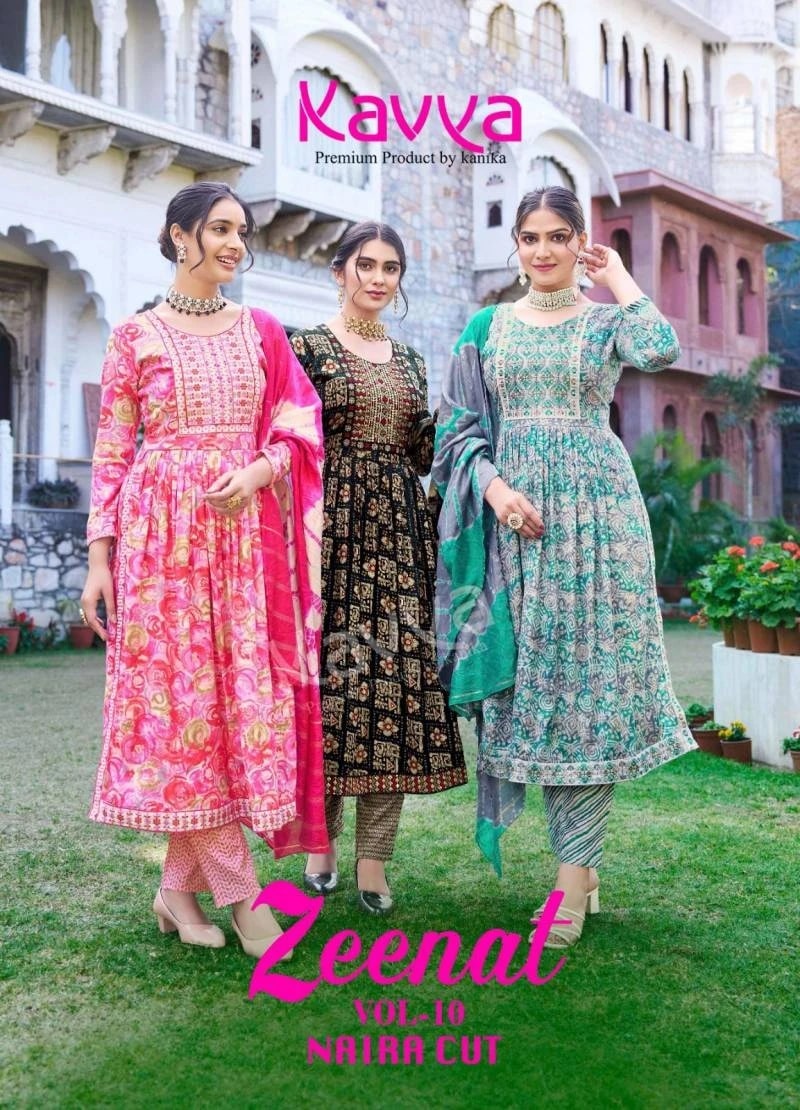 Kavya Zeenat Vol 10 Capsule Printed Festive Wear Readymade Collection