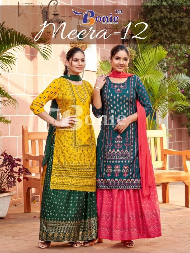 Bonie Meera 12 Stylish Kurti Skirt With Dupatta Collection