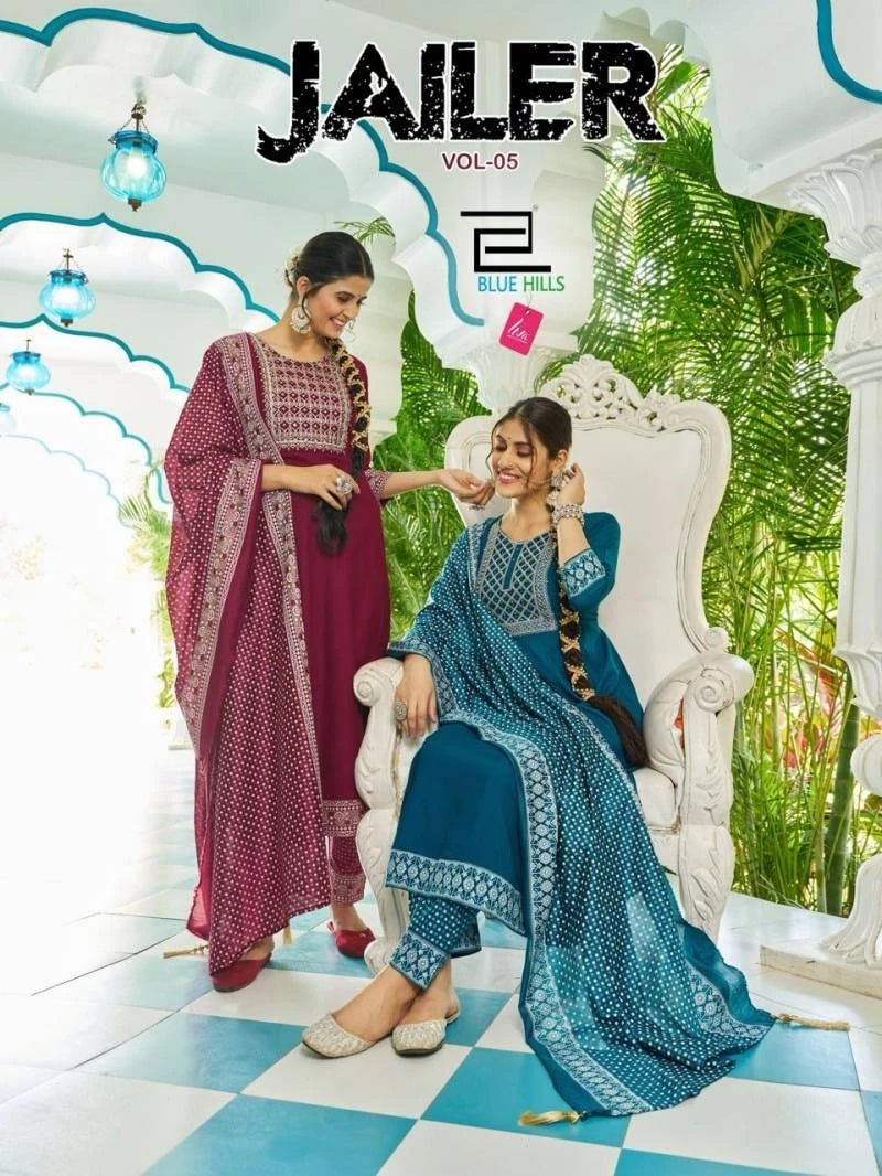 Blue Hills Jailer Vol 5 Festive Wear Kurti Bottom With Dupatta Collection