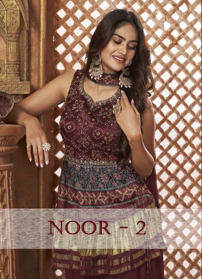 Virasat Noor Vol 2 Festive Wear Top Sharara With Dupatta