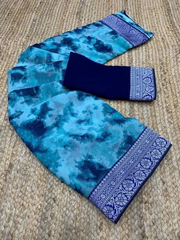 Mahek 142 Georgette Designer Bandhani Print Saree Collection