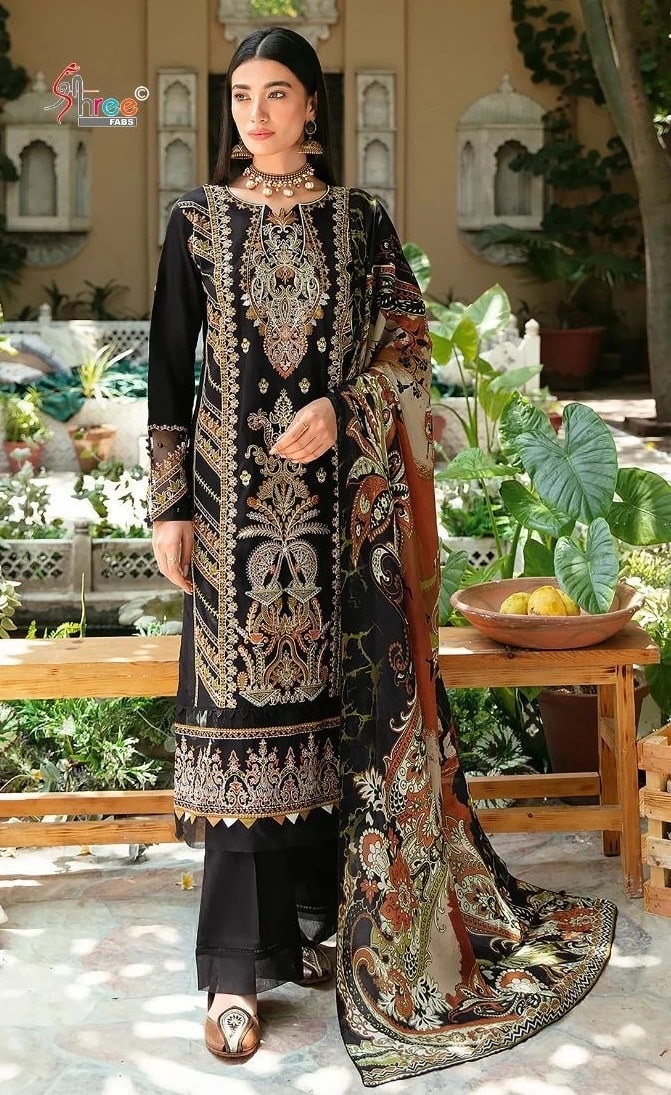 Shree Chevron Premium Vol 5 Pakistani Suit Chiffon Duppatta