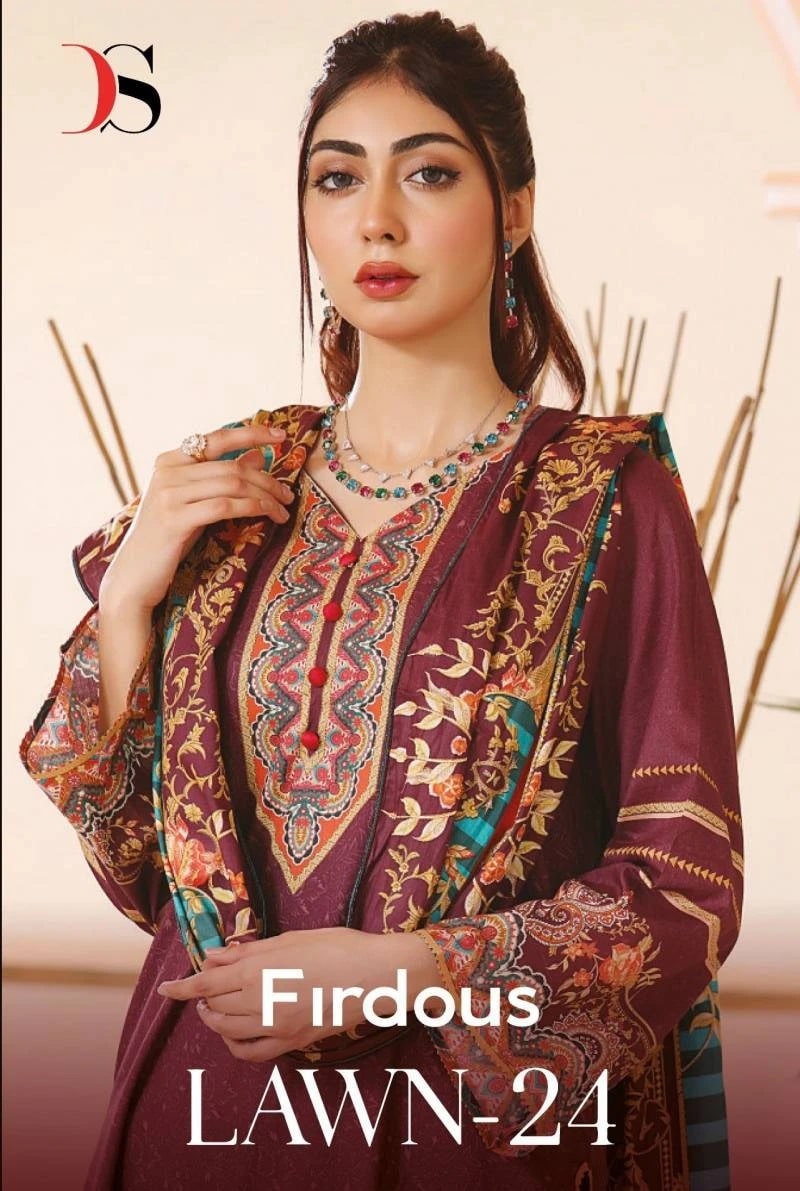 Deepsy Firdous Lawn 24 Cotton Dupatta Salwar Kameez Wholesale