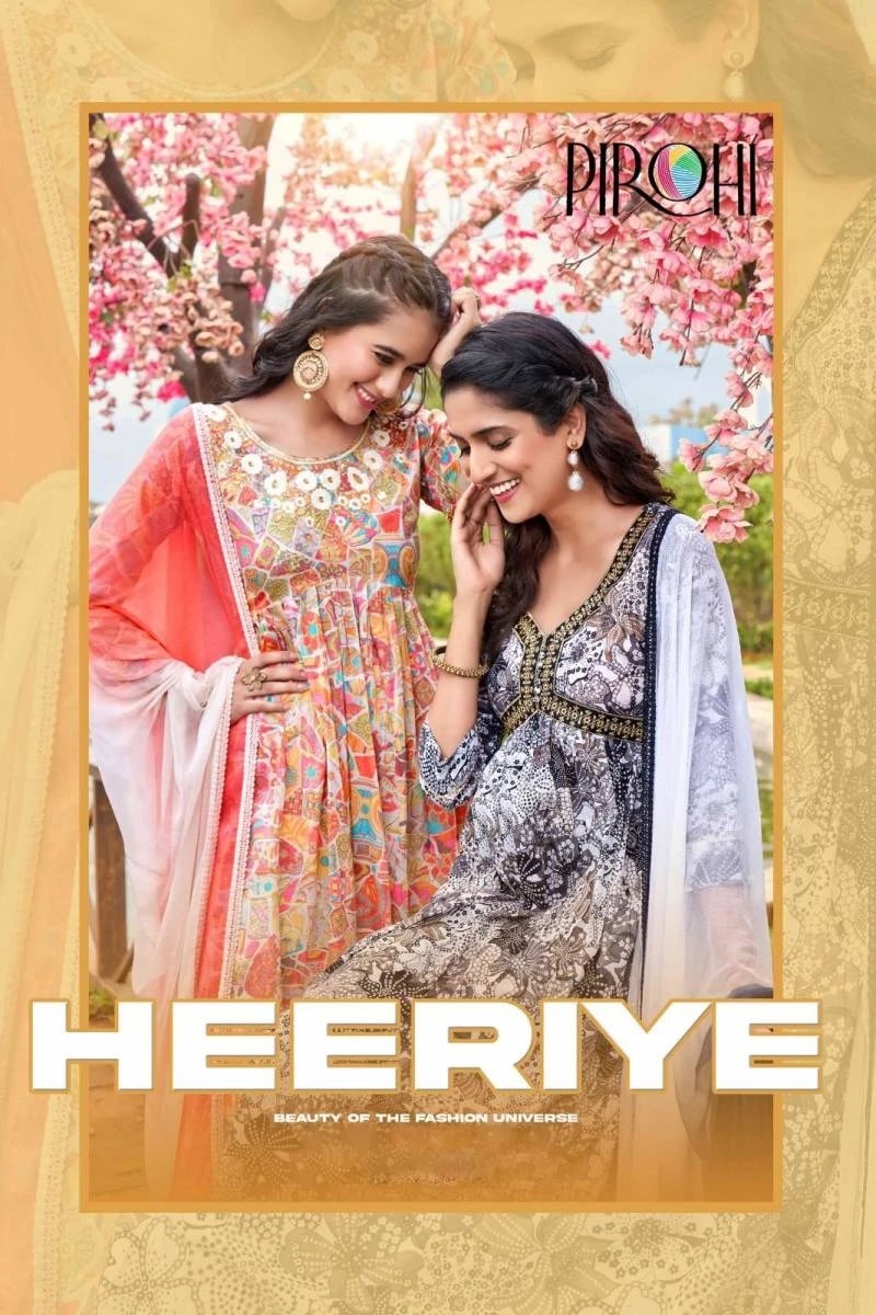 Pirohi Heeriye Designer Alia Cut Kurti Bottom With Dupatta Collection