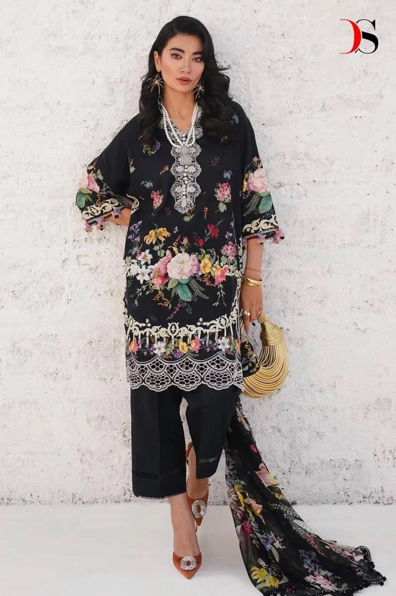 Deepsy Sana Safinaz Muzlin 24 Pakistani Suit Chiffon Dupatta