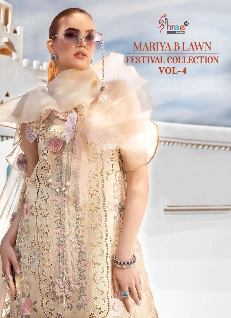 Shree Mariya B Lawn Festival Vol 4 Pakistani Suits Cotton Dupatta
