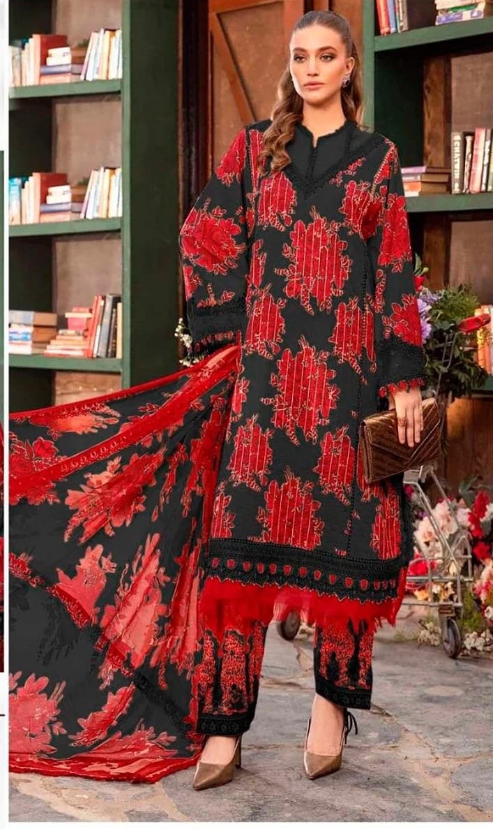 Aasha 1061 A And B Pakistani Suit Chiffon Dupatta