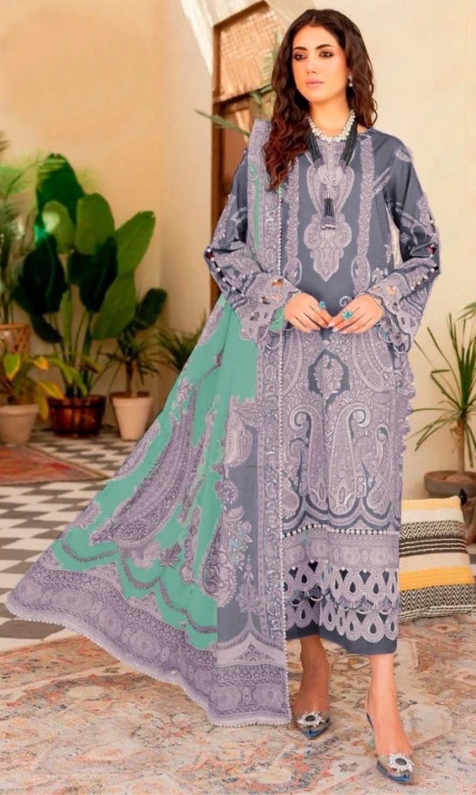 Taj 537 And 538 Pakistani Salwar Suits Cotton Dupatta