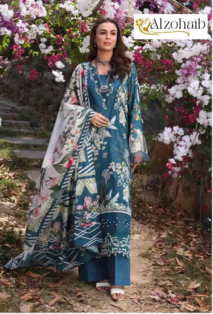 Alzohaib Elaf Chikankari Vol 2 Pakistani Suits Chiffon Dupatta