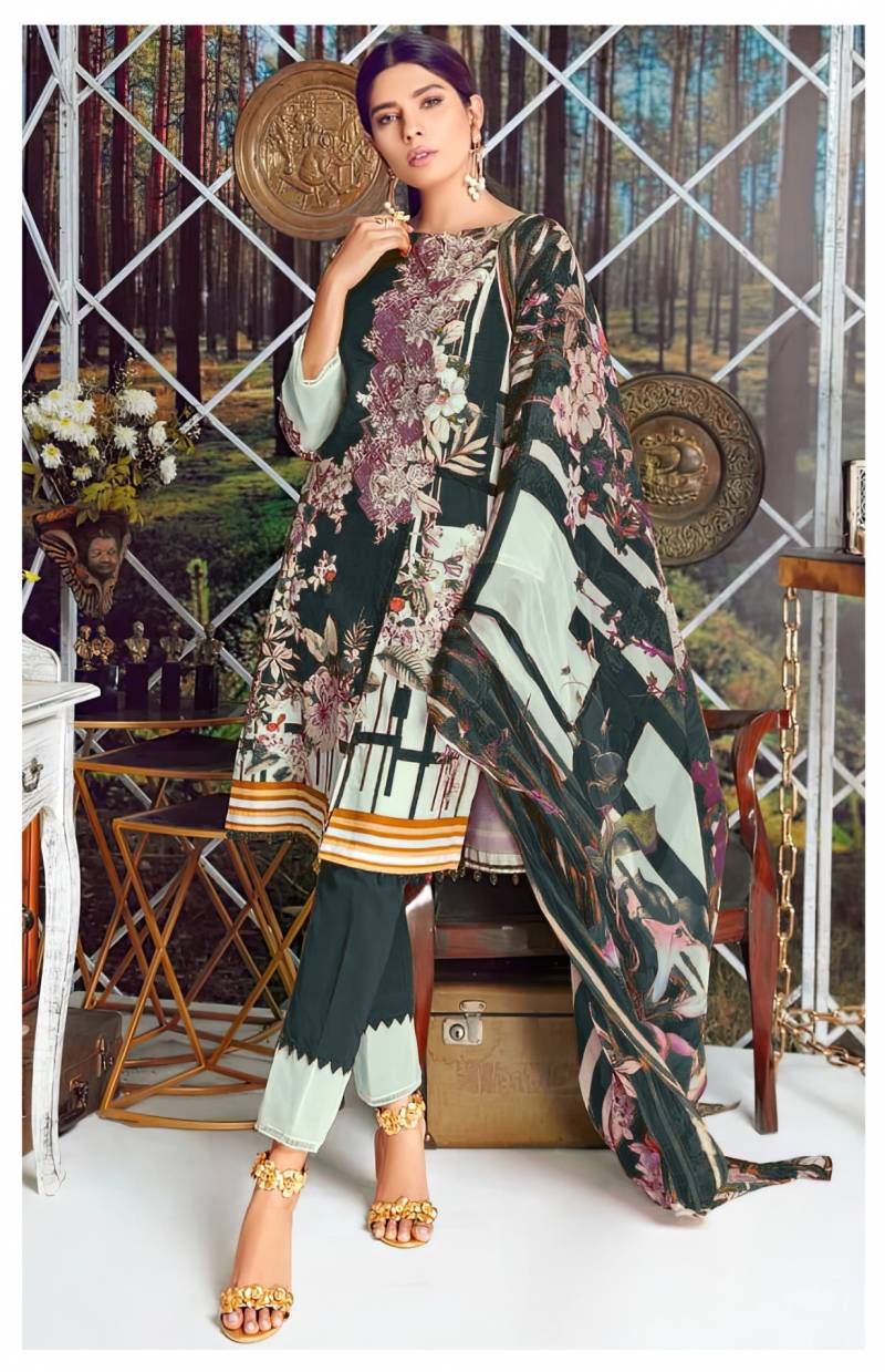 Alzohaib Az 1124 A To C Pakistani Suits Chiffon Dupatta