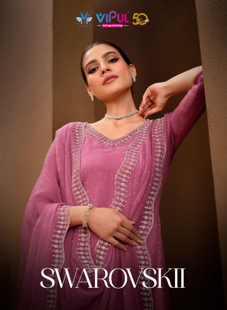 Vipul Swarovskii Organza Designer Salwar Kameez Collection