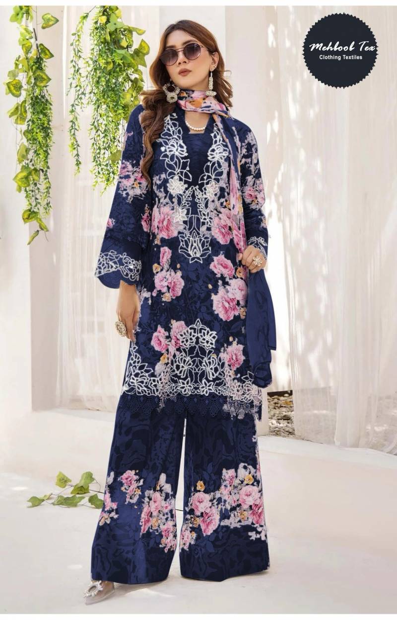 Mehboob Tex 1525 And 1530 B Pakistani Suits Chiffon Dupatta