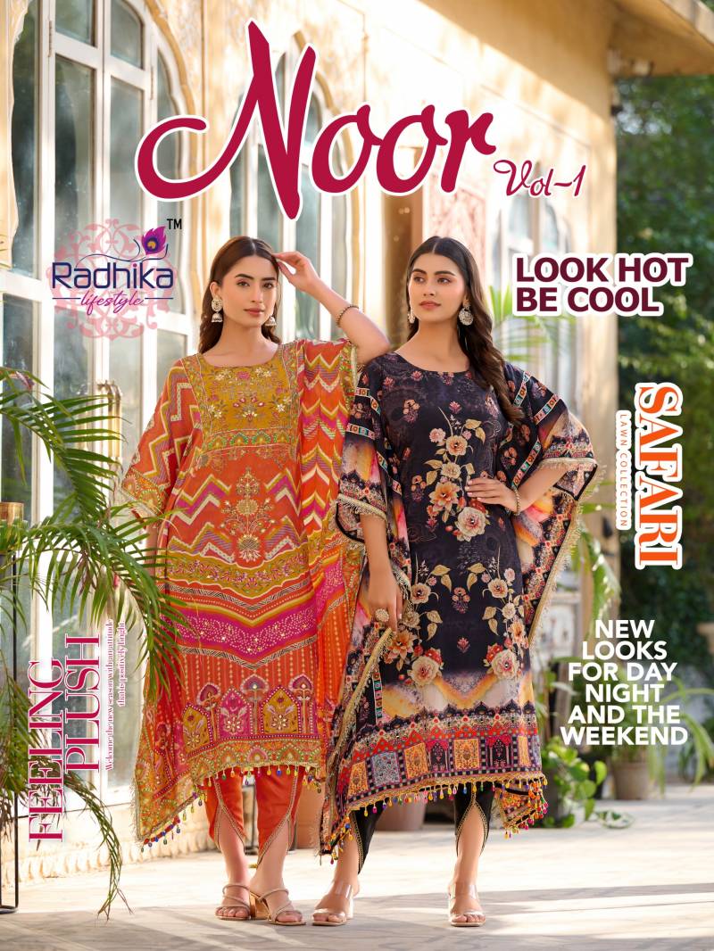 Radhika Noor Kaftan Vol 1 Natural Fancy Kaftan With Tulip Collection