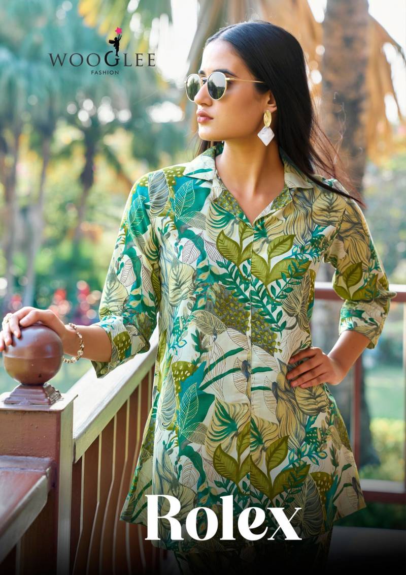 Wooglee Rolex Rayon Printed Co Ord Set Collection