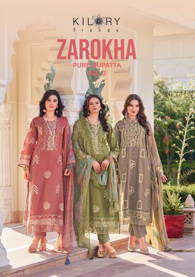 Kilory Zarokha Vol 3 Pure Cotton Printed Salwar Suits Collection