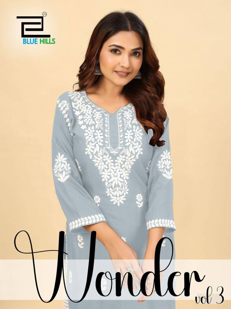 Blue Hills Wonder Vol 3 Designer Kurti With Bottom Collection