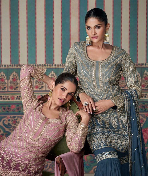 Nikhar 5624 And 5625 Designer Embroidered Suits Collection
