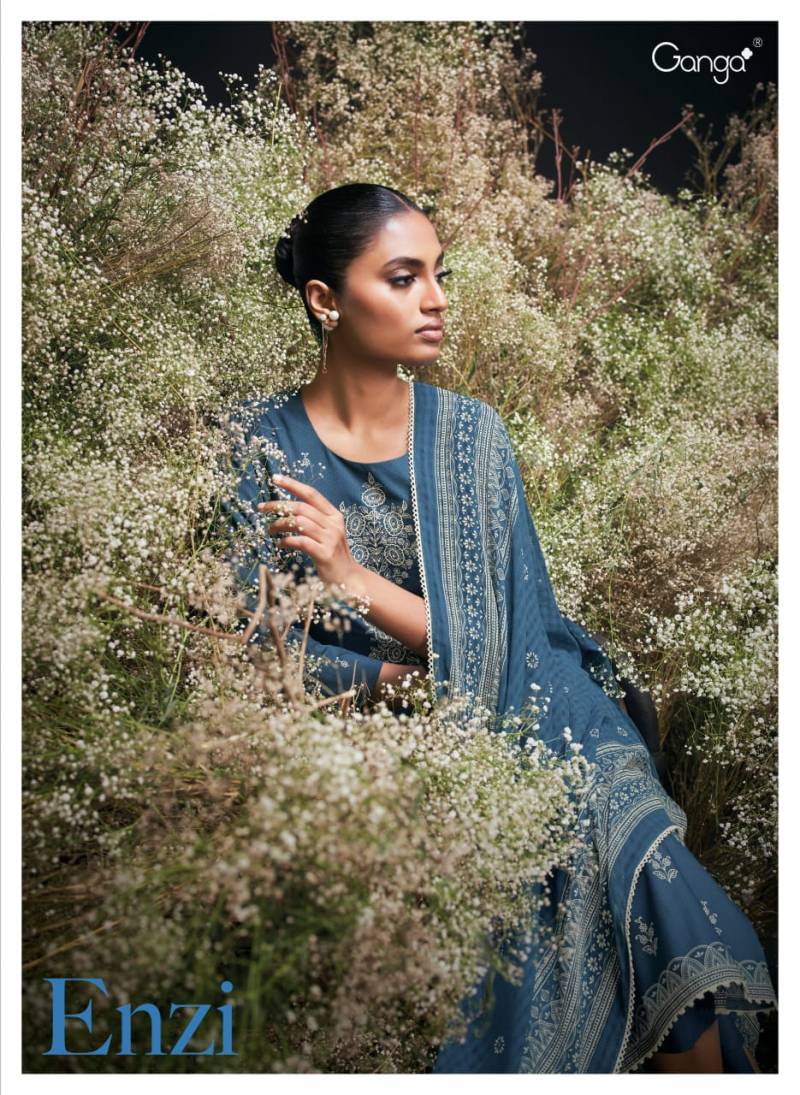 Ganga Enzi Cotton Printed Embroidered Salwar Suit Collection