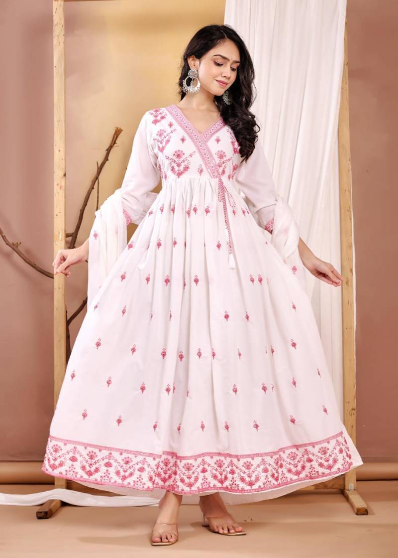 Naisha K 20 Mul Anarkali Kurti Bottom With Dupatta Collection