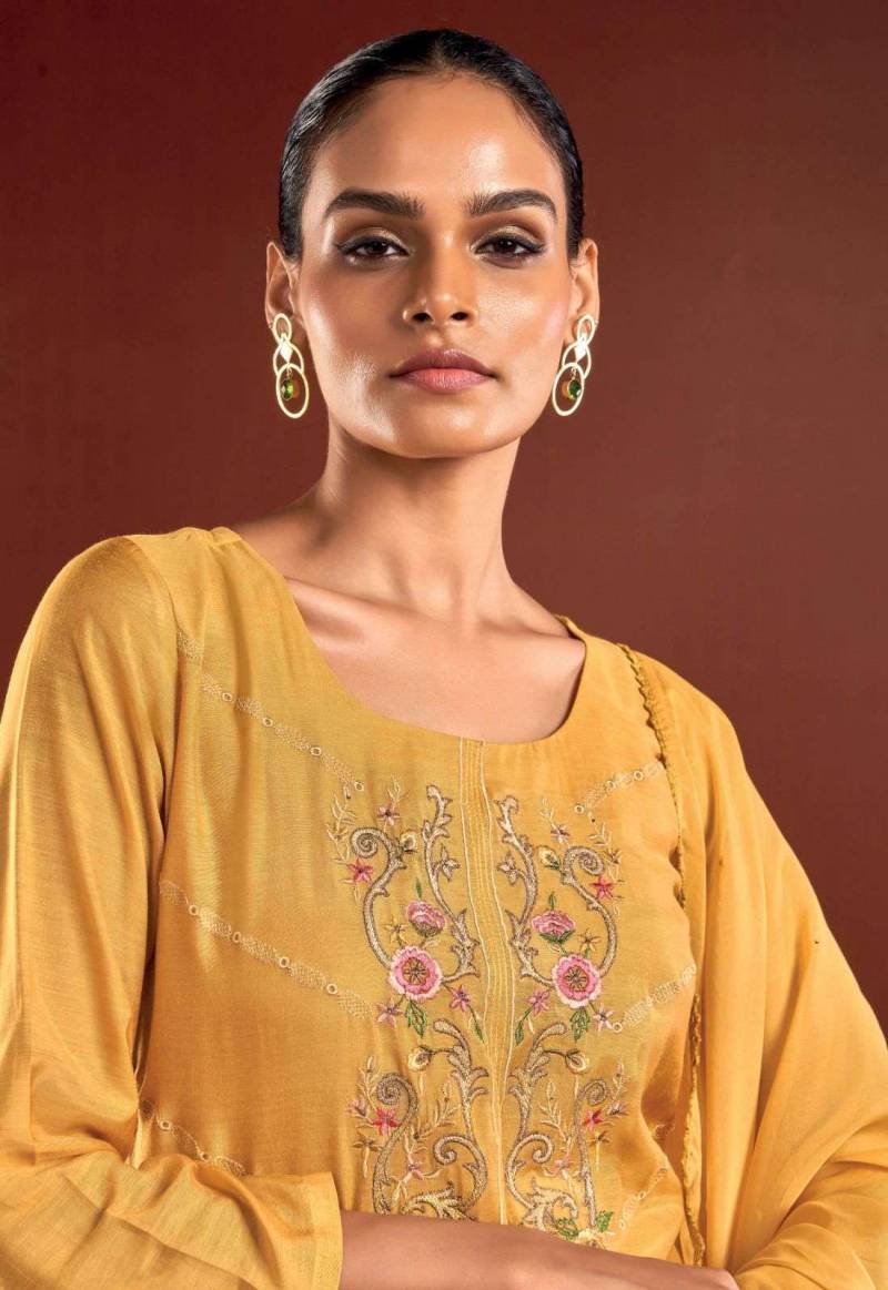 Ganga Larah Bemberg Designer Silk Salwar Kameez Collection