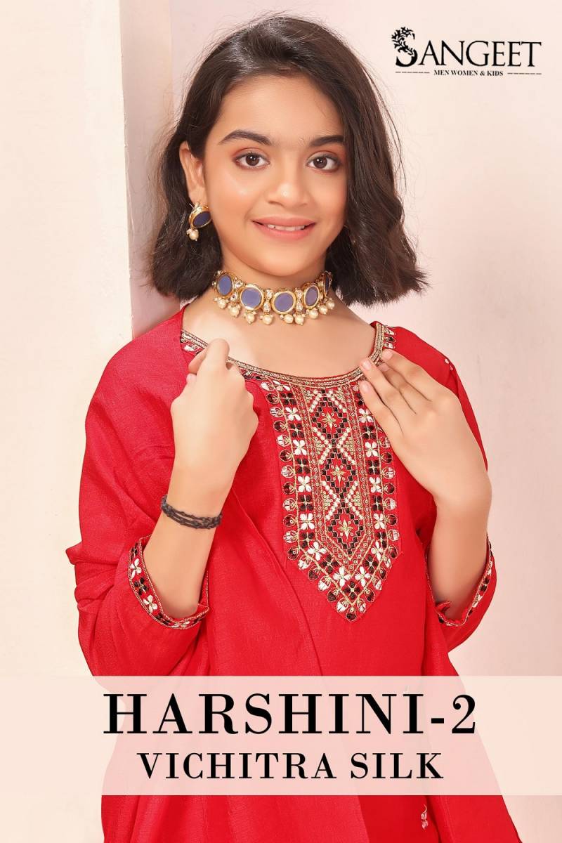 Sangeet Harshini 2 Vichitra Silk Kids Wear Readymade Dress Collection