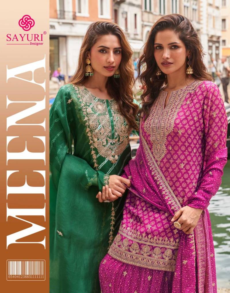 Sayuri Meena Premium Chinon Silk Designer Salwar Suits Collection