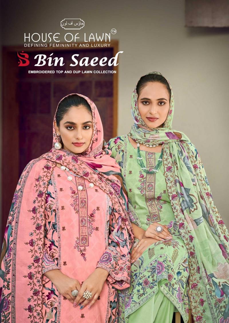 House Of Lawn Bin Saeed Vol 2 Designer Cotton Pakistani Suits Collection