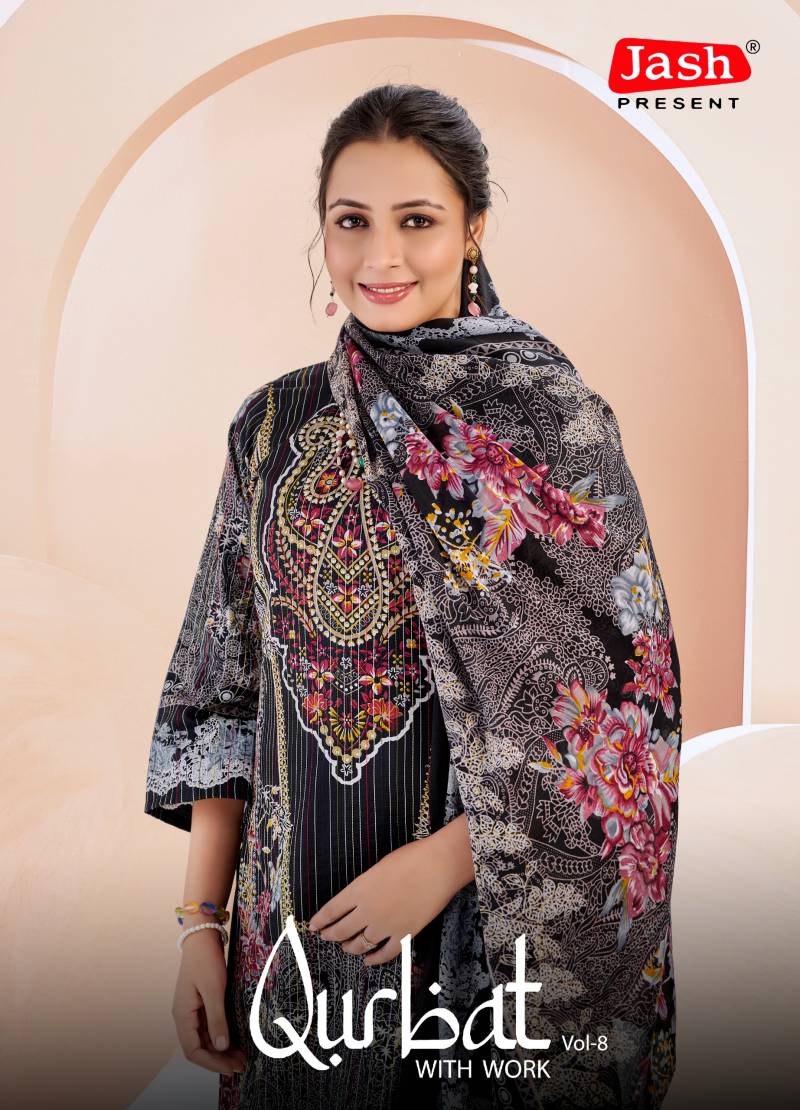 Jash Qurbat Vol 8001 Cotton Dress Material Collection